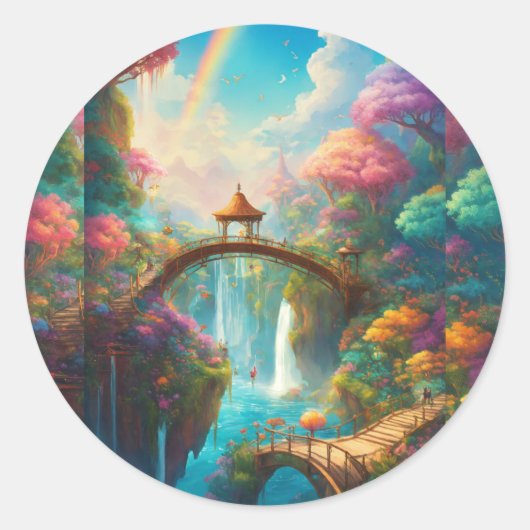 Sereniteit in Natuur T-Shirt Collectie Ronde Sticker (Voorkant)