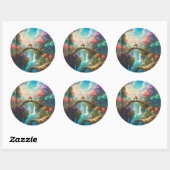 Sereniteit in Natuur T-Shirt Collectie Ronde Sticker (Vel)