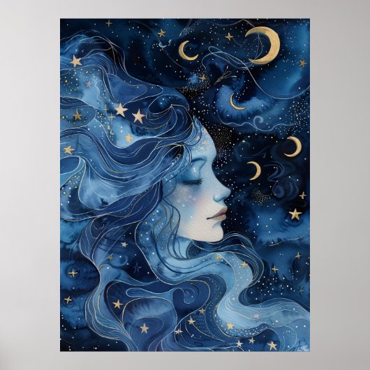 Sereniteit in sterrenlicht poster (Voorkant)