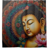 Sereniteit in symmetrie: Buddha Mandala badkamer Douchegordijn (Voorkant)