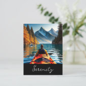 sereniteit | Kajakken op het meer Briefkaart (Staand voorkant)