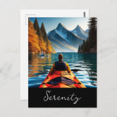 sereniteit | Kajakken op het meer Briefkaart (Voorkant / Achterkant)