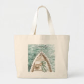 Sereniteit Kalme Oceaan Boot Grote Tote Bag (Voorkant)