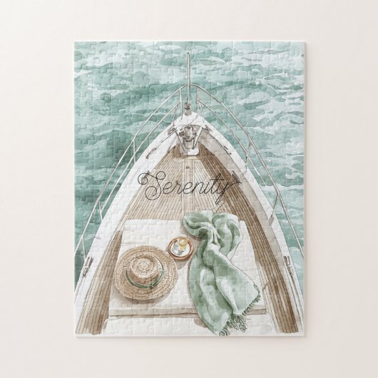 Sereniteit Kalme Oceaan Boot Legpuzzel (Verticaal)