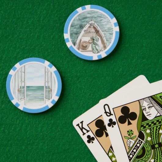 Sereniteit Kalme Oceaan Boot Poker Chips (Pokertafel (Dubbel))