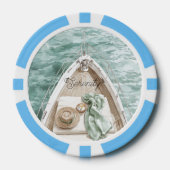 Sereniteit Kalme Oceaan Boot Poker Chips (Voorkant)