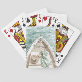 Sereniteit Kalme Oceaan Boot Pokerkaarten (Achterkant)