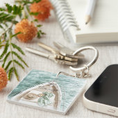 Sereniteit Kalme Oceaan Boot Sleutelhanger (Voorkant Rechts)