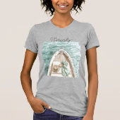 Sereniteit Kalme Oceaan Boot T-shirt (Voorkant)