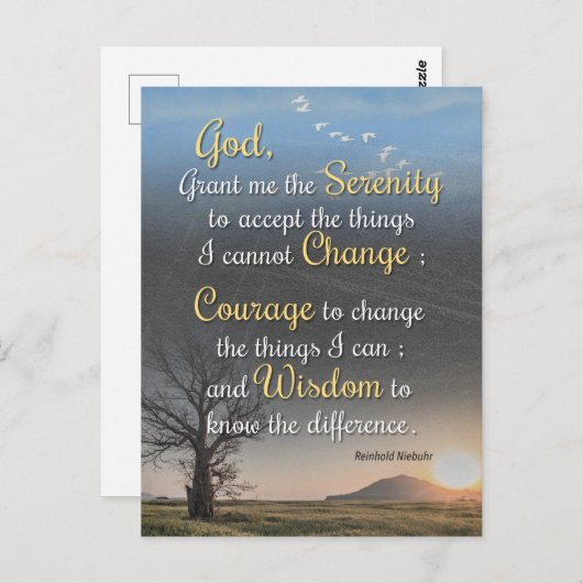 Sereniteit, moed en wijsheid briefkaart (Voorkant / Achterkant)