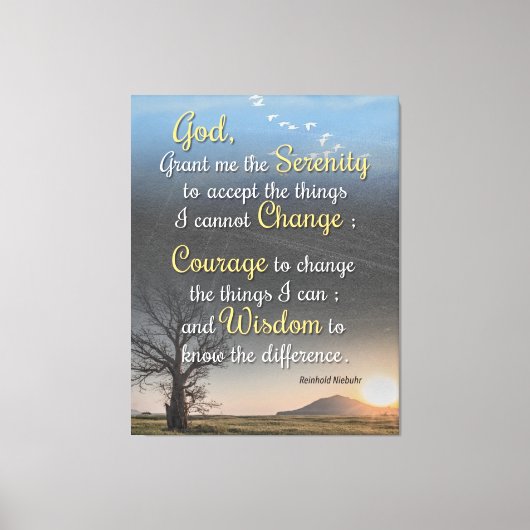 Sereniteit, moed en wijsheid canvas afdruk (Voorkant)