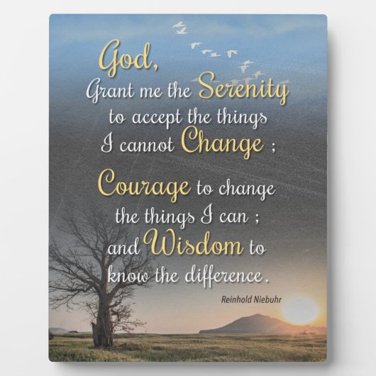 Sereniteit, moed en wijsheid fotoplaat (Voorkant)