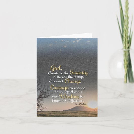 Sereniteit, moed en wijsheid notitiekaartje (Voorkant)