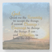 Sereniteit, moed en wijsheid stenen onderzetter (Voorkant)