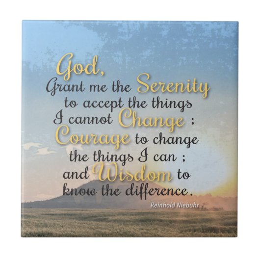 Sereniteit, moed en wijsheid tegeltje (Voorkant)