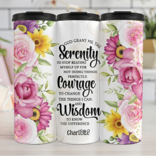 Sereniteit, moed, wijsheid Bloemen Thermosbeker