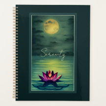 Sereniteit - Mooie Lotus Flower en Full Moon