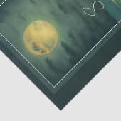 Sereniteit - Mooie Lotus Flower en Full Moon Tissuepapier (Detail)