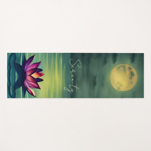 Sereniteit - Mooie Lotus Flower en Full Moon Yogamat (Voorkant (horizontaal))