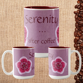 Sereniteit na koffie Roze Dianthus Tweekleurige Koffiemok