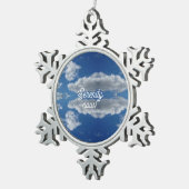 Sereniteit nu! tin sneeuwvlok ornament (Rechts)