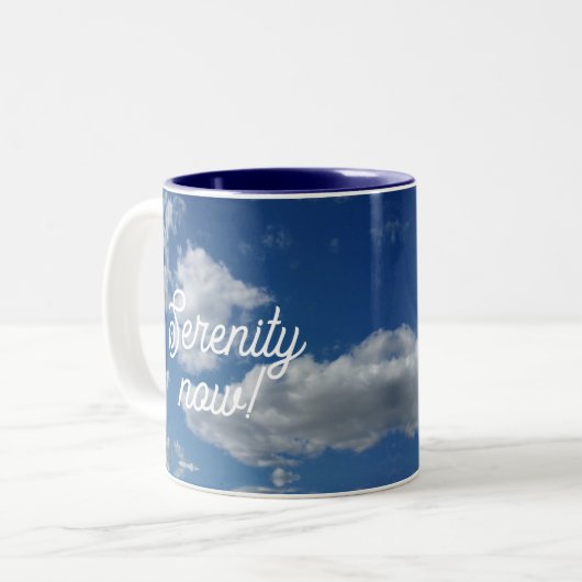 Sereniteit nu! tweekleurige koffiemok (Voorkant links)