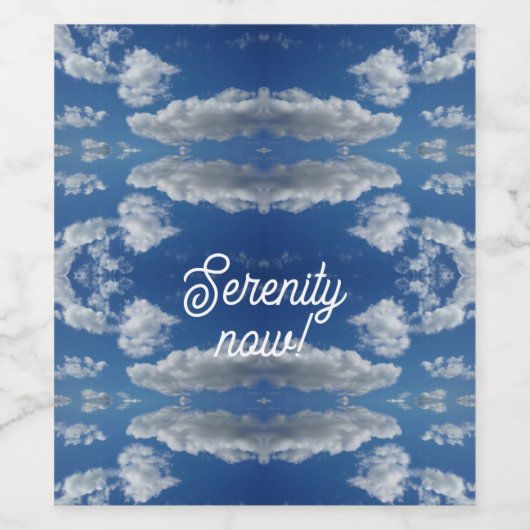 Sereniteit nu! wijn etiket (Enkel label)