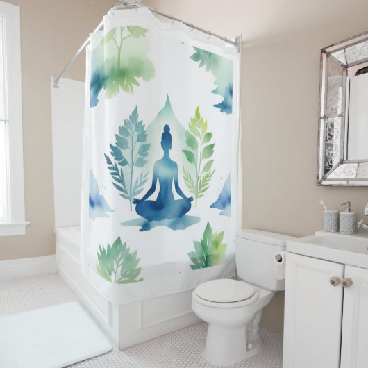 Sereniteit over Lotus Douchegordijn (In situ)