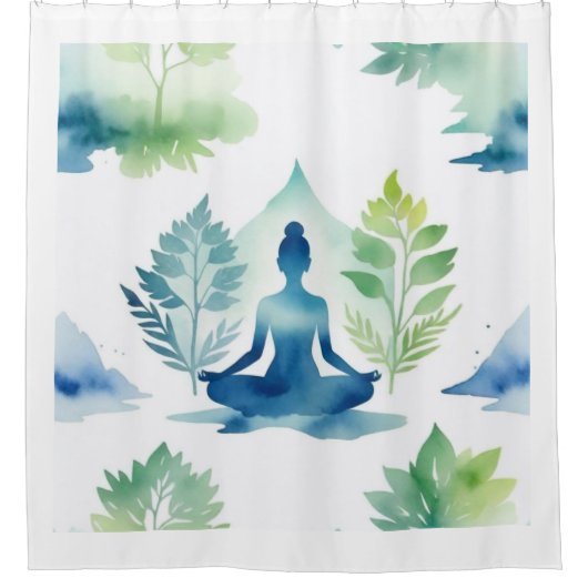 Sereniteit over Lotus Douchegordijn (Voorkant)