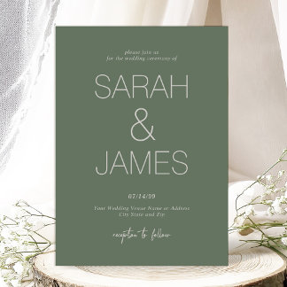 sereniteit | Schone typografie in Pine Green Weddi Kaart