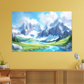 Sereniteit van de bergen Vreedzame Natuur Canvas Afdruk (Insitu (Woonkamer))