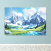 Sereniteit van de bergen Vreedzame Natuur Canvas Afdruk (Insitu (Houten vloer))