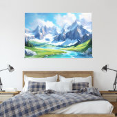 Sereniteit van de bergen Vreedzame Natuur Canvas Afdruk (Insitu (Slaapkamer))