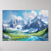 Sereniteit van de bergen Vreedzame Natuur Poster (Voorkant)
