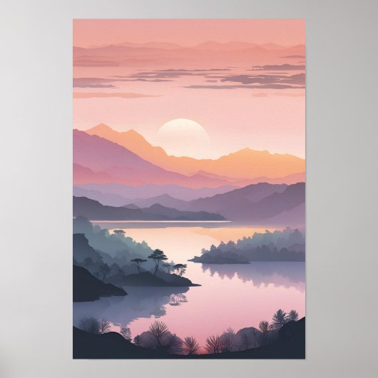 sereniteit van de blozende horizon poster (Voorkant)