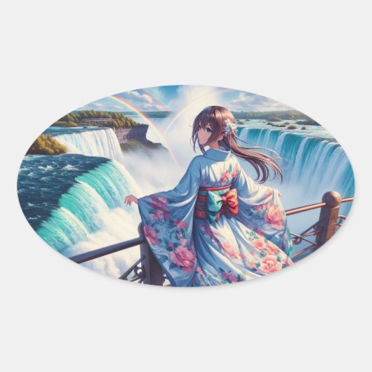 Sereniteit van de Herfsten Ovale Sticker (Voorkant)
