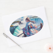 Sereniteit van de Herfsten Ovale Sticker (Envelop)