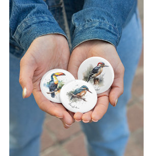 Sereniteit van de ijsvogel, aanpasbaar ronde button 3,2 cm