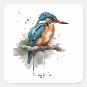 Sereniteit van de ijsvogel vierkante sticker
