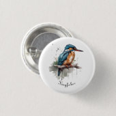 Sereniteit van de Kingfisher, aanpasbaar Ronde Button 3,2 Cm (Voorkant /achterkant)
