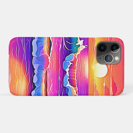 sereniteit van de retrogolf-zonsondergang Case-Mate iPhone case (Achterkant (horizontaal))