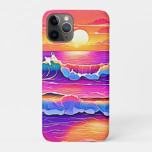 sereniteit van de retrogolf-zonsondergang Case-Mate iPhone case