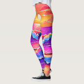 sereniteit van de retrogolf-zonsondergang leggings (Links)