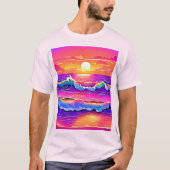 sereniteit van de retrogolf-zonsondergang t-shirt (Voorkant)