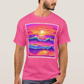 sereniteit van de retrogolf-zonsondergang t-shirt (Voorkant)