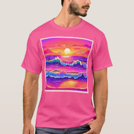 sereniteit van de retrogolf-zonsondergang t-shirt