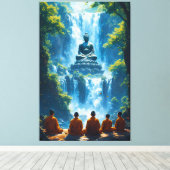 Sereniteit van de vijf monniken canvas afdruk (Insitu (Houten vloer))