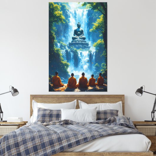 Sereniteit van de vijf monniken canvas afdruk (Insitu (Slaapkamer))