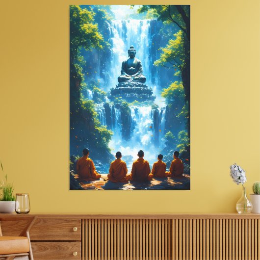 Sereniteit van de vijf monniken canvas afdruk (Insitu (Woonkamer))