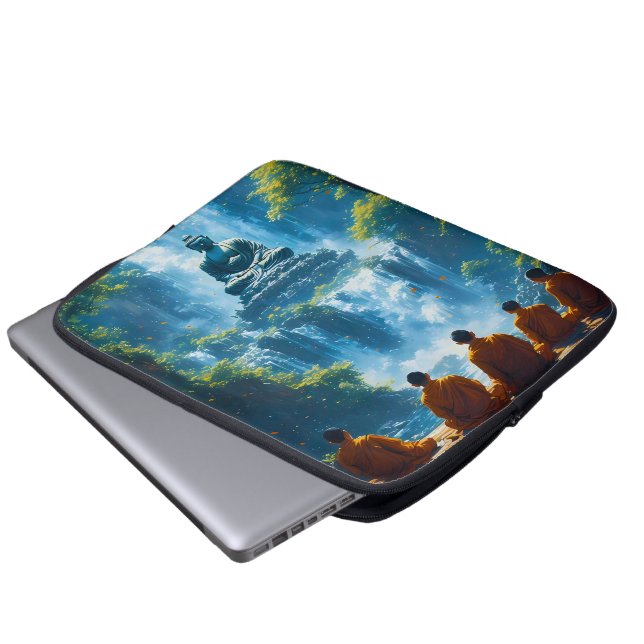 Sereniteit van de Vijf Monniken Laptop Sleeve (Voorkant onderkant)